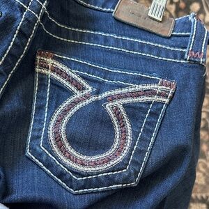 Big Star Dark Blue Skinny Jeans with Embroidered Pocket